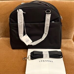LO & SONS OG 2 Nylon Weekender Bag Black Color Gold Hardware NWT